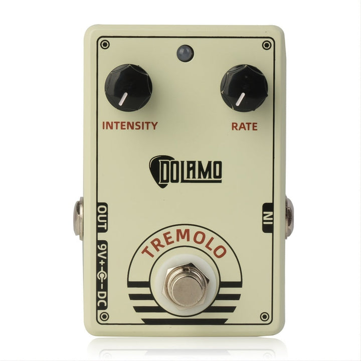 Pedal de Efecto Tremolo Estilo Vintage DOLAMO D13 con Controles de Intensidad y Velocidad, Diseño True Bypass para Guitarra Eléctrica