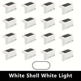 16 luces solares para exteriores - Luces LED solares para escaleras, barandales, patios y caminos, con batería de níquel, control de cadena, eficiencia energética, iluminación exterior moderna y duradera