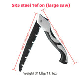 Sierra plegable grande, de calidad alemana, con sierras de acero para cortes rápidos multifuncionales, adecuada para podar. Sierra de jardín de alta eficiencia para cortar jardines y bosques. Corta ramas duraderas y afiladas, adecuada para recortar jardi