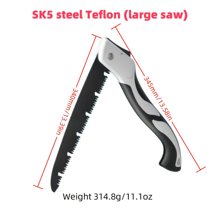 Sierra plegable grande, de calidad alemana, con sierras de acero para cortes rápidos multifuncionales, adecuada para podar. Sierra de jardín de alta eficiencia para cortar jardines y bosques. Corta ramas duraderas y afiladas, adecuada para recortar jardi