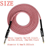 IRIN Cable de Conexión para Instrumentos Musicales de Guitarra 6.35mm Cabeza Recta a Cabeza Recta 3m 6m 10m Tres Longitudes Trenzado Colorido, Guitarra, Instrumento Musical