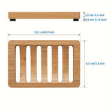 1 charola de bambú creativa para jabón, caja escurridora para almacenamiento y organización en el baño