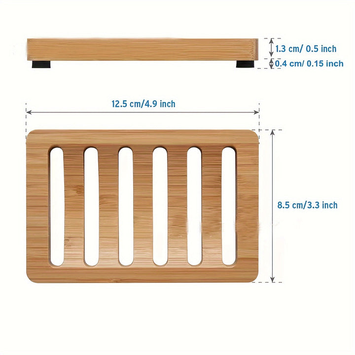 1 charola de bambú creativa para jabón, caja escurridora para almacenamiento y organización en el baño