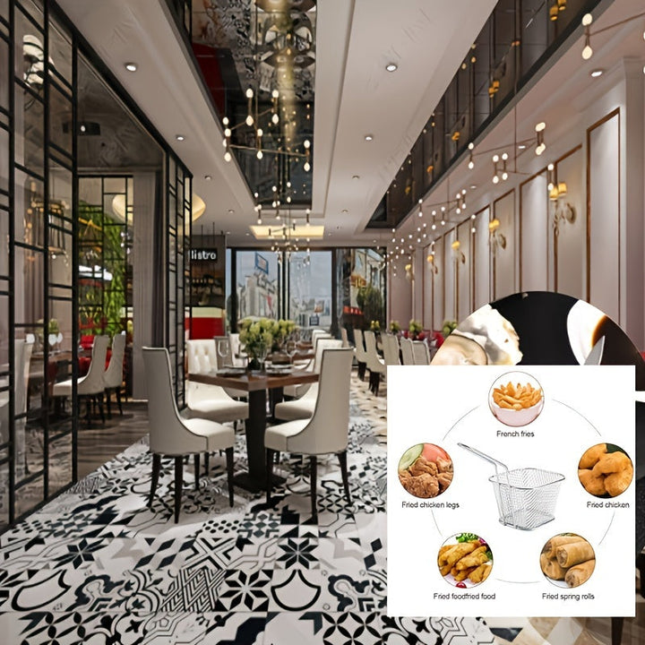 6 piezas de canastillas para freír papas, canasta de malla separadora de aceite, para restaurantes, pollo frito y snacks