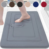 Alfombra de baño de 1 pieza, tapete de espuma con memoria, ideal para baño, decoración de dormitorio, alfombra de sala, absorción rápida, lavable, lavable a máquina, antideslizante grueso, resistente al desgaste, suave y cómodo