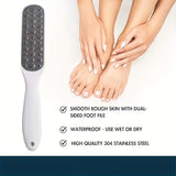 1pc Limpiador de Acero Inoxidable Doble Cara & Lima para Pies - Herramienta Exfoliante Ergonómica para Eliminar Piel Muerta, Talones y Dedos - Cuidado Manual para Pies Suaves (Sin Batería), Superficie Texturizada, Diseño Compacto, Construcción Robusta, I