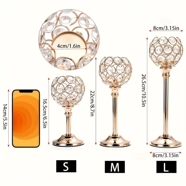 Juego de 3 Portavelas de Cristal Antiviento - Perfecto para Navidad, Cenas de Halloween y Decoraciones de Boda, Accesorios Ideales para Exhibición en Mesa y Fiestas (Velitas No Incluidas), Mejor para el Día de Acción de Gracias