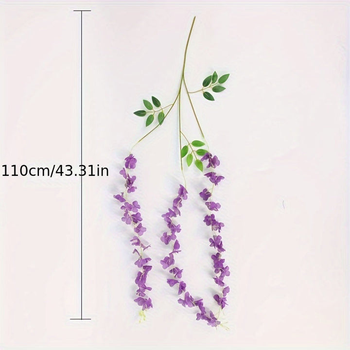24 piezas, flores artificiales, decoración de glicina para Navidad, boda, fiesta, jardín del hogar, exterior, hotel, comercial, decoración colgante