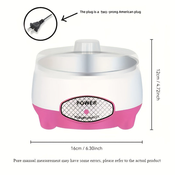 Fabricante de yogur compacto DLY con olla interior de acero inoxidable - Sin batería, enchufe estándar de EE. UU., Ideal para yogur casero y natto, 110V, capacidad de 1,5L, máquina para hacer yogur | Electrodoméstico compacto de cocina | Olla de acero in