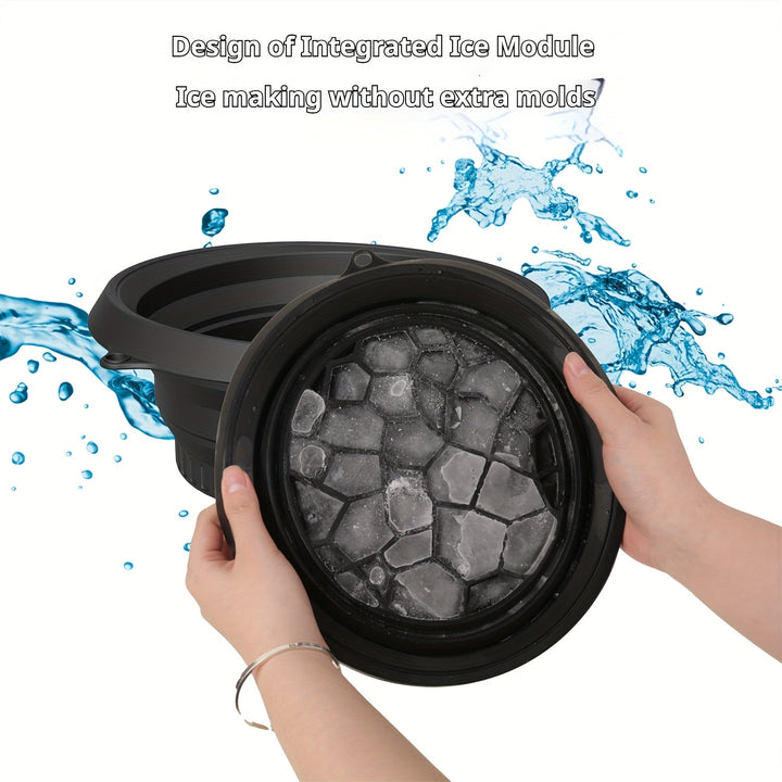 Cuenco de Baño Frío Plegable de Silicona - Tazón Colapsible para Spa Facial, Manos y Uñas - Recipiente Portátil para Remojo Relajante en Agua Fría con Base Antideslizante, Fácil de Limpiar, Ideal para Viajes, Herramienta Duradera para Cuidado de la Piel