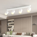Luz de techo LED moderna, 4 bombillas, foco rotativo blanco GU10, acabado de hierro pulido, enfoque ajustable, montaje semi-inclinado, cableado duro, para cocina, dormitorio, sala de estar, oficina - Bombillas no incluidas, iluminación cercana al techo p