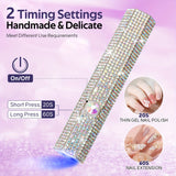 Lámpara de uñas LED portátil con diamantes de imitación brillantes - Recargable por USB, luz de uñas miniatura de mano, batería de litio, sin formaldehído, ideal para regalo de San Valentín, esenciales para el arte de las uñas | Diseño de diamantes de im