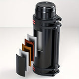 1pc Botella de agua de acero inoxidable de gran capacidad - Portátil, termo reusable para bebidas calientes y frías, solo lavado a mano, jarrón multipropósito para viajes al aire libre