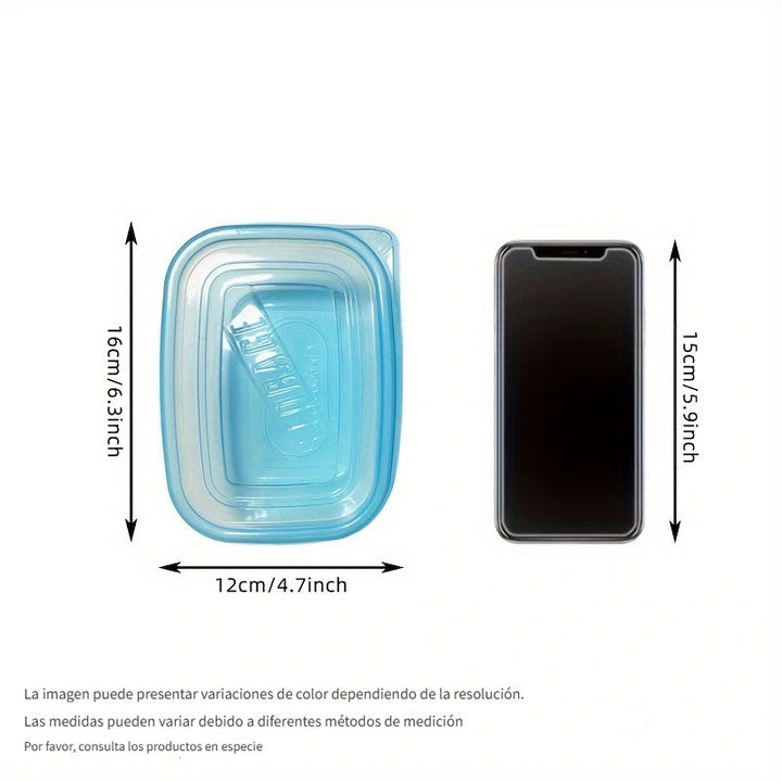 10pcs Contenedores de Almacenamiento de Alimentos de Plástico Transparente con Tapas Azules - Apilables, Reutilizables, Perfectos para la Organización de la Cocina - Ideales para Granos, Carne, Frutas, Verduras - Apto para Lavavajillas y Microondas