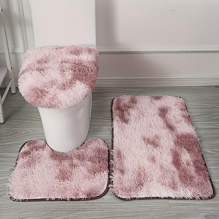 3 piezas de alfombrilla suave de felpa con estampado de rayas, alfombrilla de felpa de lujo moderna, absorbente, antideslizante, adecuada para baño, decoración del hogar, alfombrilla de área.