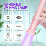 Lámpara de curado de esmalte de uñas portátil de mano con 6 LED, mini secador de uñas sin formaldehído, carga USB, batería de litio recargable, capacidad de batería de 200mAh
