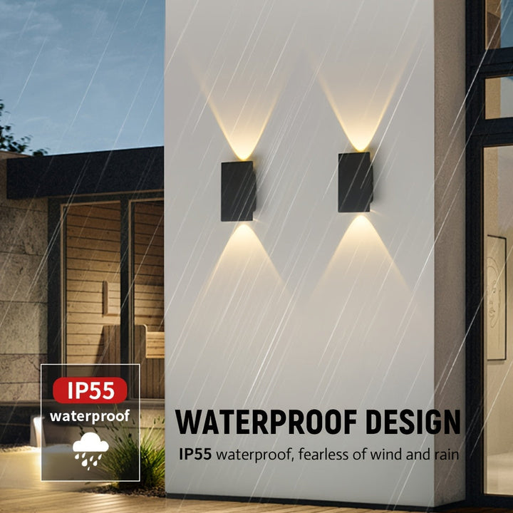 Luz LED para pared, cuerpo de lámpara de aluminio, 2W, voltaje AC85-265V, para interiores, dormitorio o iluminación exterior