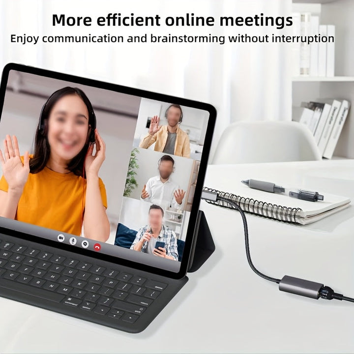 Adaptador Ethernet USB-C, Conector USBC a RJ45 LAN, Tasa de Transferencia de Datos 1Gbps, Carcasa de Aleación de Aluminio, Resistente al Caída, Disipación Rápida del Calor, Sin Sobrecalentamiento, Compatible con Chrome OS, Linux y MacOS, Redes de Oficina