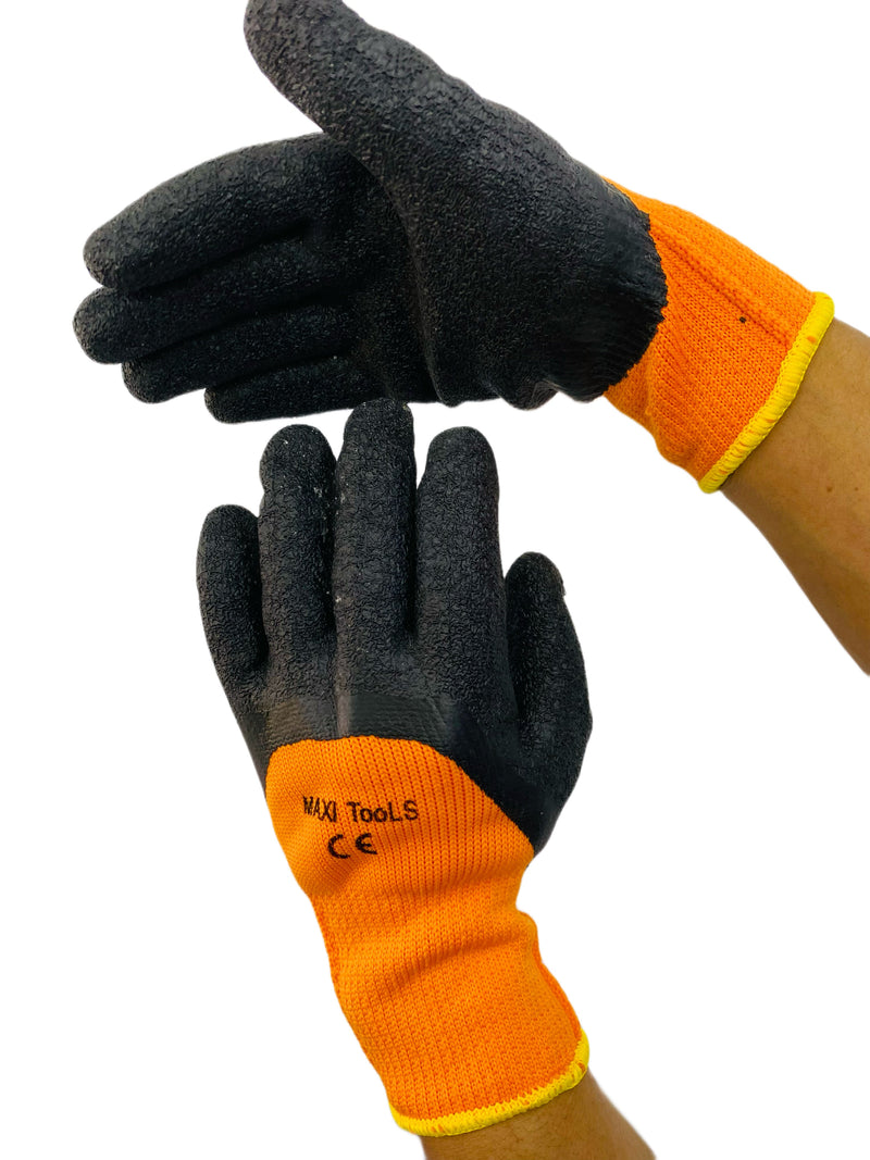 GUANTES TRABAJO NARANJA NEGRO