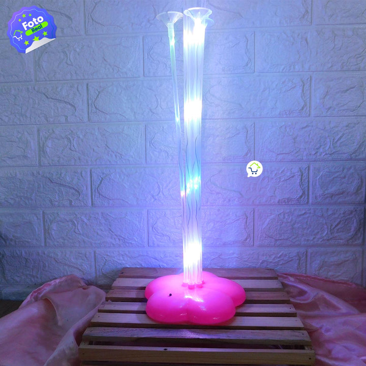 Base Globos + Luces Micro Led + 7 Tubos para Globos RF X LUZ
