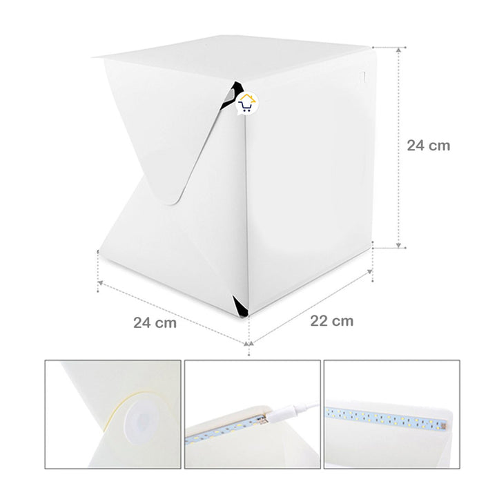 Mini Estudio Fotografía Caja de Luz LED Fotos Plegable HL11031