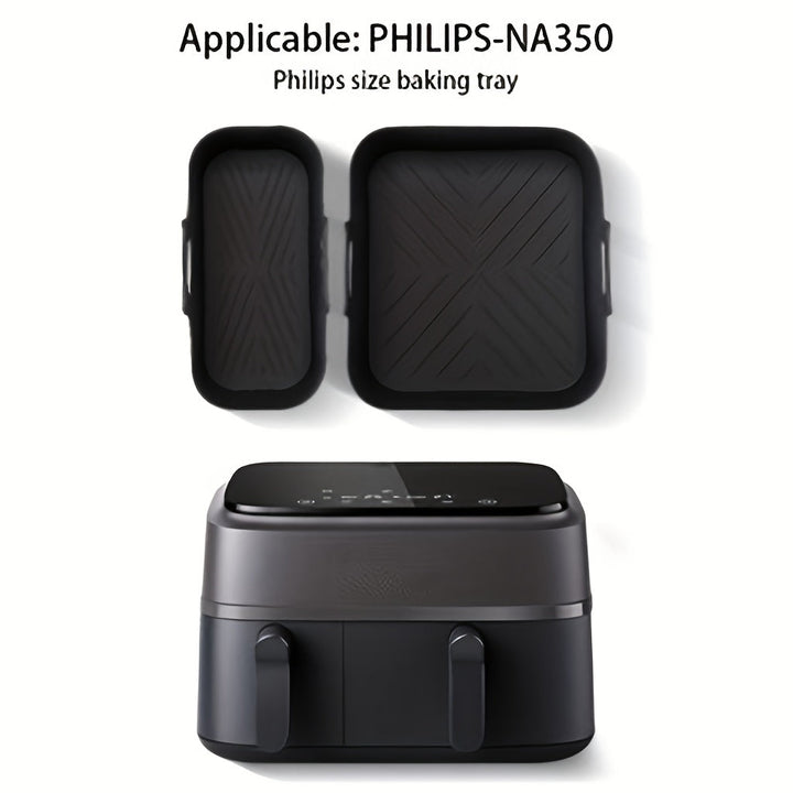 2 piezas de Tapetes para Hornear de Silicona Adecuados para Freidora de Aire, Tamaño Compatible con Modelos de Bandeja de Silicona Philips NA350-3000 con Superficie Antiadherente, Fáciles de Limpiar en Freidoras de Aire, Hornos y Microondas