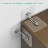 2 unidades de Dispositivo de fijación de muebles para estantería, gabinetes de TV, gabinetes de zapatos, armarios, sin taladro requerido, fijación antivuelco para gabinetes