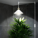 Lámpara de techo moderna mini con enchufe americano, cubierta de metal blanco, montaje semi-inclinado, ajustable, acabado con aceite para iluminación de cocina, comedor, sala de estar y dormitorio (bombilla no incluida)