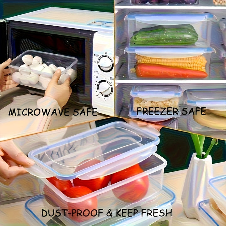 8pcs/4pcs Contenedores Herméticos de Alimentos - Material PP Transparente con Tapas de Cierre, Apto para Refrigeración/Congelador/Microondas, Juego para Frutas/Verduras/Alojamientos Secos