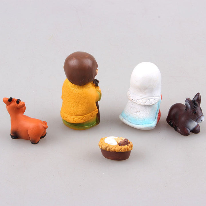Juego de figuras religiosas del nacimiento de Jesús, set de pesebre de la Virgen María, figuras en resina