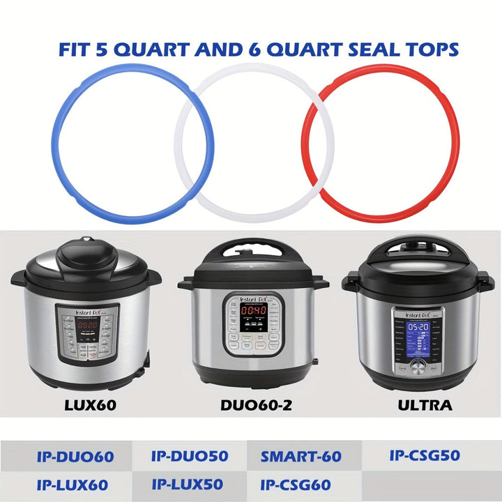 Anillo De Sellado De PC Para InstaPot De 6 Qt - Anillos De Sellado De Silicona De Repuesto Para Olla A Presión Programable IP De 6 Cuartos - Reemplazos De Goma De Insta-Pot Y Accesorios De Insta Pot Que Se Ajustan A Modelos De 5QT Y 6QT