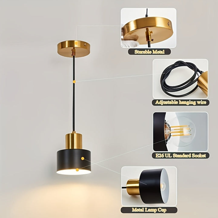 1pieza Lámpara de techo industrial, estilo granja moderna Semi-Flush Mount para cocina, comedor, pasillo, dormitorio - Acabado metálico, cableado, sin bombilla incluida, Iluminación de cocina | Lámpara colgante moderna | Lámpara colgante de acabado metál