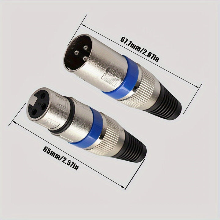 Conectores XLR de 3 pines JYFT, macho a hembra para micrófono de audio, enchufe DMX, compatible con ATX de 20 pines redondo, cable Ethernet categoría 8, sin batería requerida