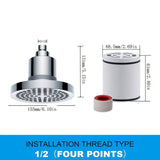 Un filtro de alta gama de 6 pulgadas con parte superior de pulverización de ducha con 15-20 capas de elemento de filtro de eliminación de cloro Desmontable impulsor de ducha Adecuado para artefacto de baño para bebés