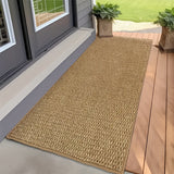 1pc Alfombra Extra Larga para Pasillo - Textura de Jute 100% Poliéster, Duradera y Lavable a Máquina, Gran Alfombra Rectangular para Sala, Cocina, Dormitorio o Entrada - Marrón, Apariencia de Fibra Natural, Tela Resistente al Desgaste, Alfombra Texturiza