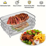 Soporte Rectangular Multifuncional, Estante Apilable para Microondas, Herramienta de Cocina Segura para Contacto con Alimentos, Compatible con la Mayoría de las Freidoras de Aire, Práctico para Cocinar
