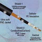 Cable de Audio Macho a Macho de 1m y 6.5mm con Conectores Chapados en Oro - Diseño Flexible y Sin Enredos para Transmisión de Sonido de Alta Calidad - Ideal para Amplificadores, Altavoces y Receptores, Cable de Transmisión de Sonido | Cable Helicoidal |