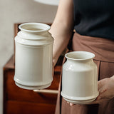 1pc Recipiente de Cerámica Blanca - Organizador Minimalista con Boca Afilada para Utensilios de Cocina, Palillos, Tenedores y Bolígrafos - Contenedor Multiusos Decorativo, Almacenamiento Elegante para Utensilios, Diseño Liso y Acabado Suave