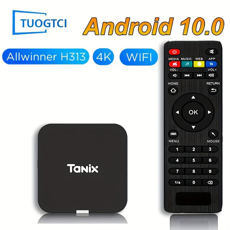 ¡Pequeño pero poderoso! Caja de TV Android 10.0 Allwinner H313 Quad-Core, 4K 60 FPS, para montar en pared o colocar detrás del televisor
