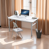 Mesita Plegable Blanca - Fácil de Montar, Diseño Compacto para Hogar, Oficina y Espacios Pequeños, Estructura de Madera con Marco Metálico, Incluye Sillas, Estética y Funcionalidad, Adecuada para 11 Festivales