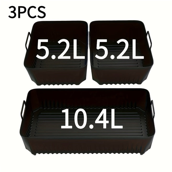 3 piezas de revestimientos antiadherentes de silicona para freidora de aire, compatibles con AF500UK, fáciles de limpiar, reutilizables, aptos para alimentos, utensilios de cocina.