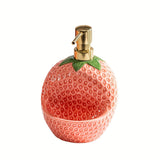 Botella de Cerámica con Forma de Fresa para Jabón Líquido, Dispensador Recargable de Champú y Acondicionador