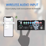 Pedal de Efectos Múltiples AZOR con 3 Preestablecidos, 8 Cámaras IR y 9 Modelos de Amplificador, Reverb, Retardo, Overdrive, Distorción y Afinador para Guitarras Eléctricas, Recargable