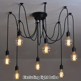 Araña de techo industrial moderna y elegante, lámpara colgante con 3/5/6/8 cabezales ajustables, estilo clásico antiguo, iluminación DIY
