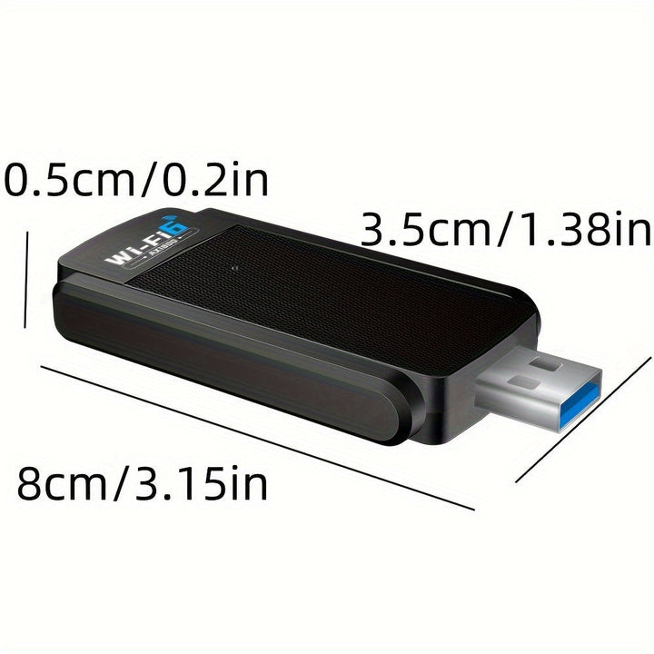 Tarjeta Adaptadora Inalámbrica de Doble Banda WiFi 5.3 y USB 5.3 con Antena Dual 2.4GHz/5.8GHz, Compatible con USB 3.0/2.0/1.1, Encriptación WPA2/WPA3-PSK, Compatibilidad con Windows Vista/XP/7/8/10/11, Linux, Mac OS 10.9-10.15