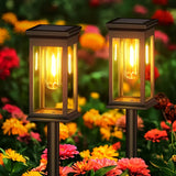 6 piezas de luces solares de tungsteno para césped, iluminación comercial de calles y áreas, luces LED para césped para decoración de atmósfera al aire libre - Adecuadas para villa, jardín, patio, sendero y iluminación de paisaje de patio.