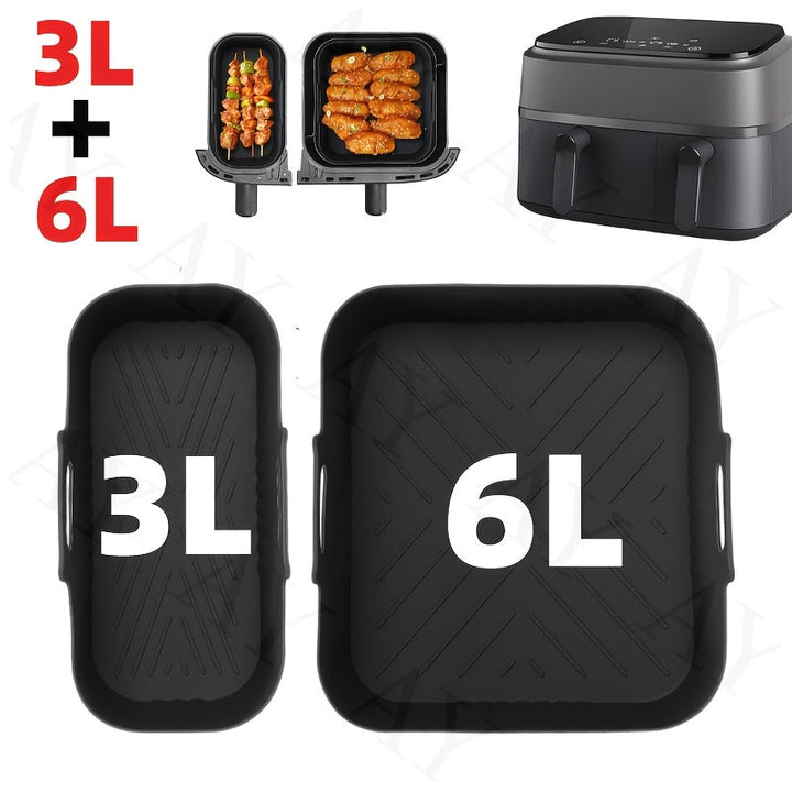 2 piezas de bandejas de silicona para horno de aire frito reutilizables para Philips NA350-3000, con superficie antiadherente, fáciles de limpiar en freidoras, hornos y microondas, material de contacto con alimentos, accesorio para freidoras.