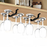 2pcs Soporte para Copas Colgante de Metal para Armario - Gancho para Copas de Vidrio Adecuado para Bar en Casa, Cada Uno Puede Sostener 4 Copas