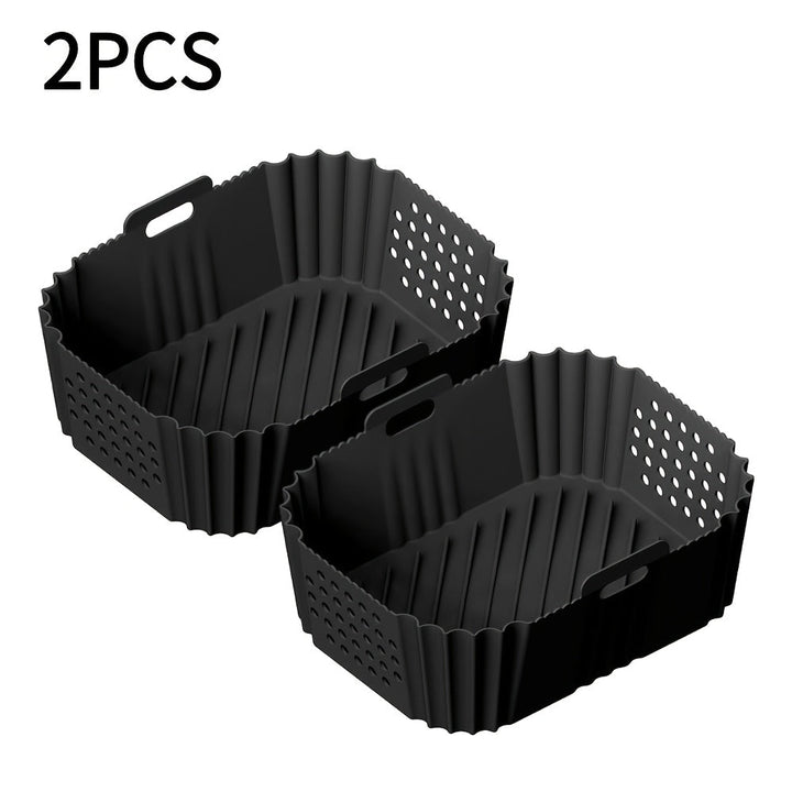 1/2pcs Revestimientos de Silicona para Freidora de Aire Ninja SL401 SL400 Doble Apilamiento XL 2-Cestas Reutilizables de Silicona para Freidora de Aire Antiadherente Bandeja de Horneado para Horno