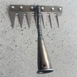 Rastrillo de Hierro Resistente al Óxido para Jardín con 5/6 Púas - Herramienta de Jardinería para Desbrozar Césped, Deshierbe en el Patio Trasero y Aflojar la Tierra, Herramienta Funcional para Jardinería | Herramienta Duradera para Jardín